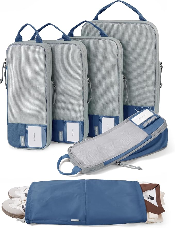BAGSMART 6 Set /4 Set/2 Set Compression Packing Cubes for Travel, Lightweight Luggage Organizer Bags, Durable Space Saver Bags Travel Essentials