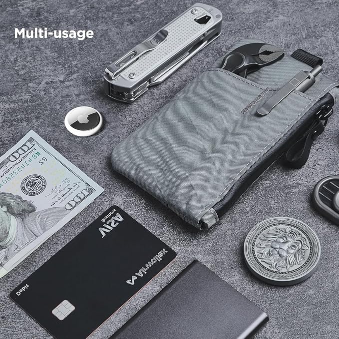ALPAKA Zip Pouch Pro - Minimalist Zipper Wallet - with RFID Blocking ID Card Holder Wallet with Zipper for Men with Multi-tool Slot