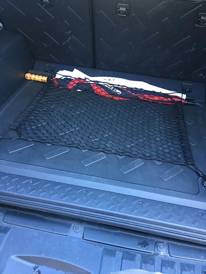 Car Trunk Floor Style Cargo Net - Made and Fit 100% Specific Vehicle for TOYOTA FJ CRUISER 2007-2014 - Elastic Mesh Storage Organizer - Premium Accessories -Trunk Luggage Netting for Toyota FJ Cruiser