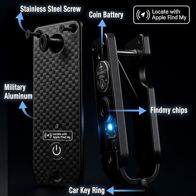 Richboyz Air Keychain for Outdoor Enthusiasts: Lightweight Aluminum GPS Tracker Key Holder for Men & Women