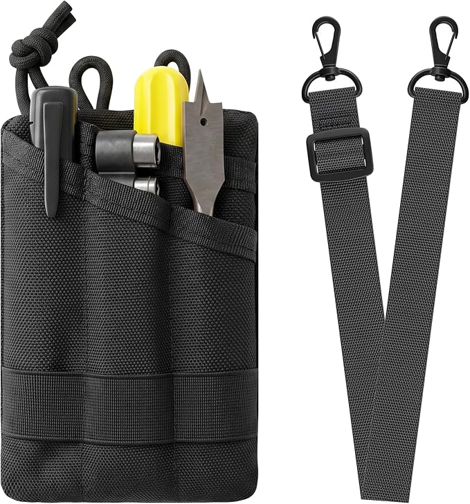 EDC Pouch Organizer, Compact Pocket Wallet with Lanyard for Men, Utility Tool Pouch for Multitool, Flashlight, Pen, Notebook, Rugged 900D Nylon