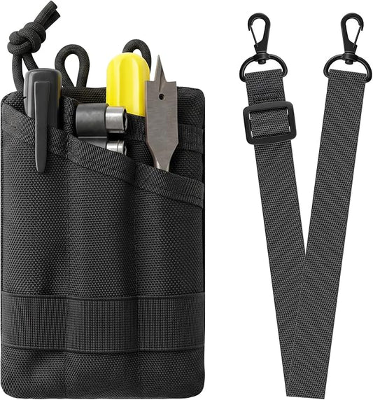EDC Pouch Organizer, Compact Pocket Wallet with Lanyard for Men, Utility Tool Pouch for Multitool, Flashlight, Pen, Notebook, Rugged 900D Nylon