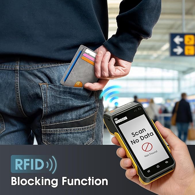 Slim Minimalist Wallet for Men,Front Pocket Wallet RFID Blocking Small Thin Credit Card Holder,ID Card Case Gift for Men Grey