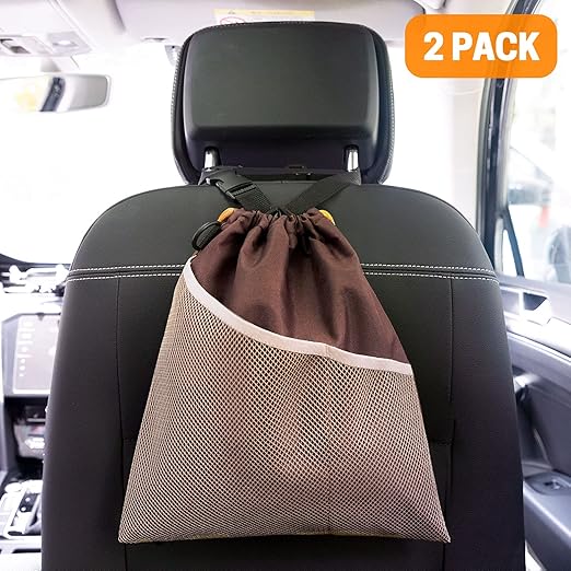 GNEGNI 2PCS Car Garbage Can, Hanging Car Trash Bag with Waterproof Leakproof Lining