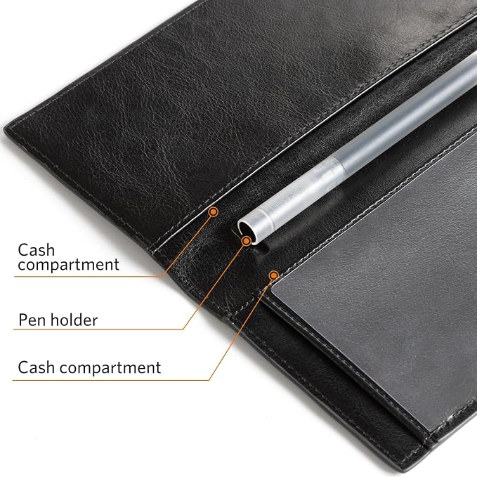 CoBak Checkbook Cover - RFID Blocking, Classic Design for Personal and Business Checks, Slim Durable PU Leather Case