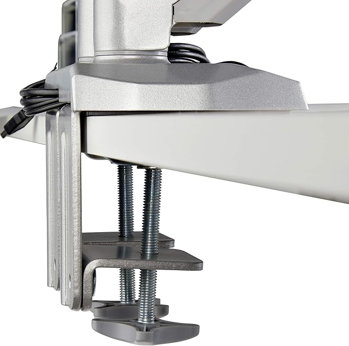 StarTech.com Desk Mount Dual Monitor Arm with USB/Audio, Desk Clamp Ergonomic VESA Mount for up to 32" (17.6lb/8kg) Displays