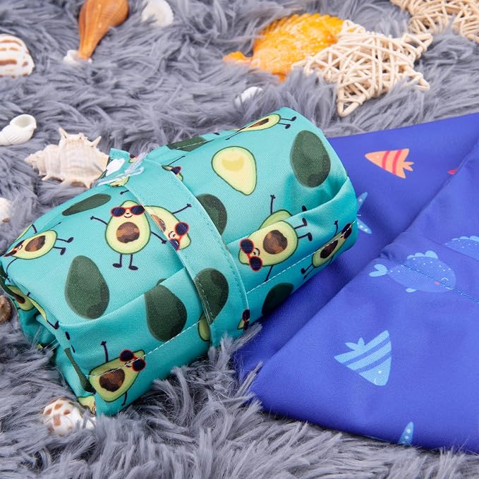 ALVA ALVABABY 2pcs Cloth Diaper Wet Dry Bags Waterproof Reusable with Two Zippered Pockets Travel Beach Pool Daycare Soiled Baby Items Yoga Gym Bag for Swimsuits or Wet Clothes LZX4344