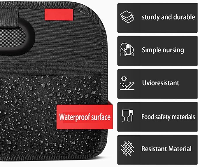 ANIS·KEAAR New Car Trunk Organizer & Car Storage organizer | Collapsible 2-Compartment | Waterproof Oxford | Universal for Cars/SUVs (Black)