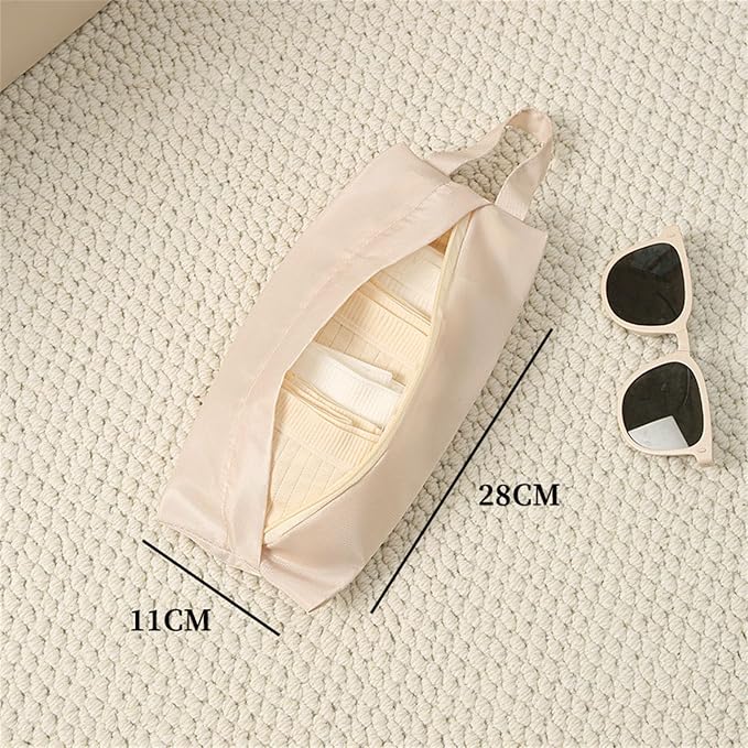 Twill Fabric Organiser with Handle Portable Laundry Bag for Underwear Socks Travel Essential Breathable Travel Underwear Organiser