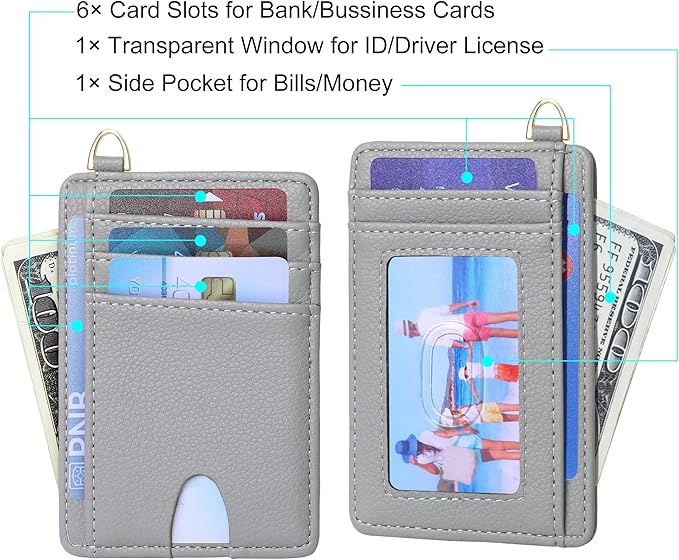 GEEAD Slim Minimalist Front Pocket RFID Blocking Card Holder Wallets for Men & Women