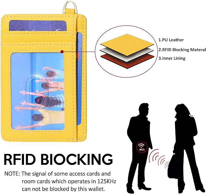 Badiya Credit Card Holder Slim Minimalist Wallet, Front Pocket Purse RFID Blocking Wallet Compact Card Case with ID Window for Women & Men