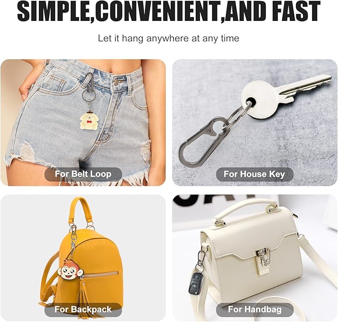 4Pcs Keychain for Car Keys, Metal Key Chain Carabiner for Keys, Key Chain Holder Clip Key Organizer Key Ring