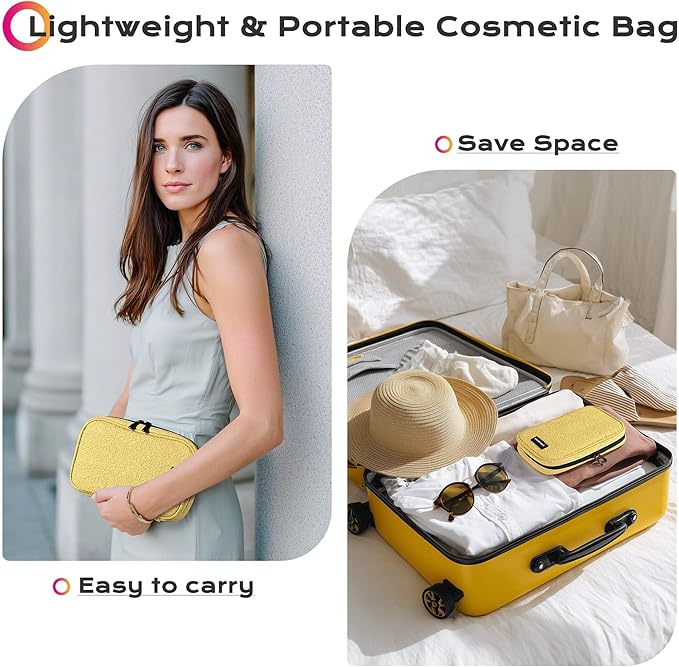 BYOOTIQUE Travel Makeup Brush Holder Bag Cosmetic Brush Organizer Rococo Yellow