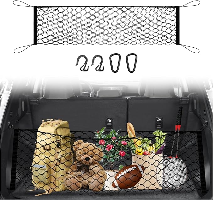 Karltys Cargo Net for Nissan Murano 2025-2026 Trunk Net | Envelope Style Elastic Mesh Net | Heavy Duty Metal Hooks | Nissan Murano Accessories