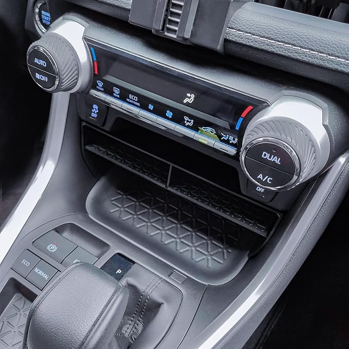 EDBETOS Larger Size Slots Center Console Organizer Compatible with Toyota RAV4 Accessories 2019-2023 2024 2025 and 2021-2025 RAV4 Prime Insert Tray Secondary Storage Box for Phone with Case, Black