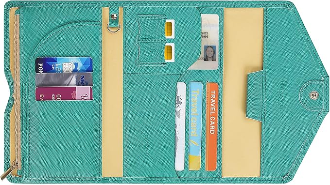 ZOPPEN Mulit-purpose Rfid Blocking Passport Holder Travel Wallet (Ver.4) Passport and Vaccine Card Holder ComboTri-fold Document Organizer Travel Essentials