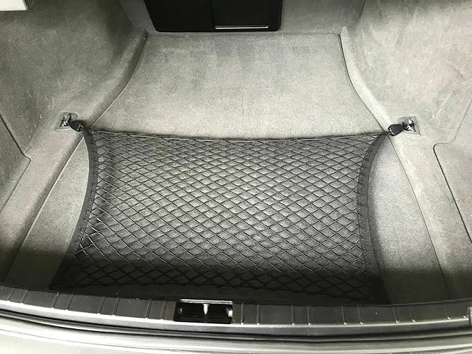 Trunk Organizer Cargo Net for BMW 7-Series 1993-2023 - Floor Style Cargo Net for Sedan - Premium Mesh Elastic Car Trunk Organizer Vehicle Carrier Storage – Compatible with BMW 7-Series