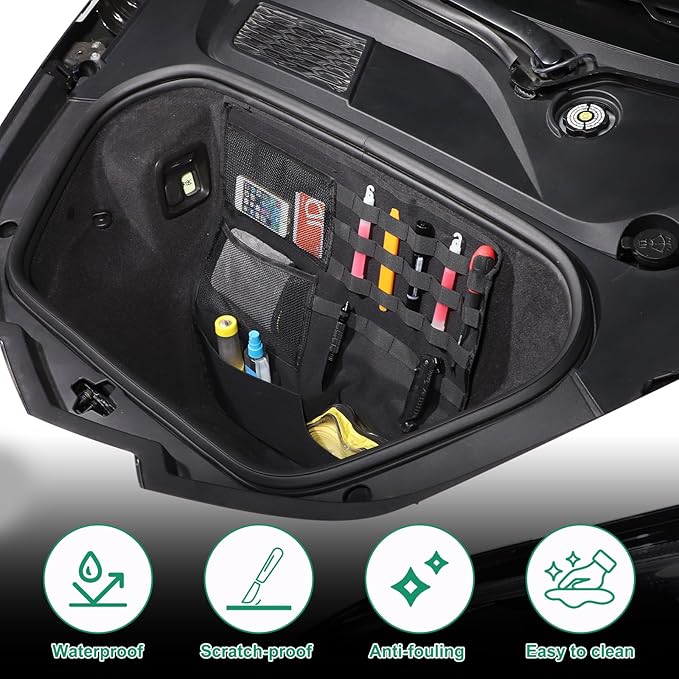 TOYCIDFG Front Trunk Organizer and Storage Bag Compatible with Corvette C8 2020-2025 Multi-Pocket Travel Waterproof and Heavy Duty Wall Mount