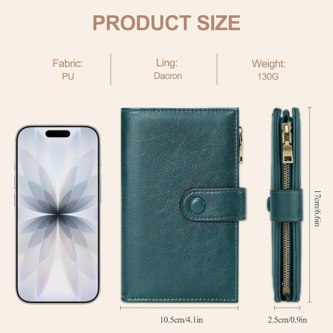 BKNOOU Passport Holder for Women and Man, Compact Travel Passport Wallet Rfid Blocking Passport Holder Leather Travel Wallet Trifold Clutch Wallet, Passport Cover Holds Cards, Tickets, Cash and Pen