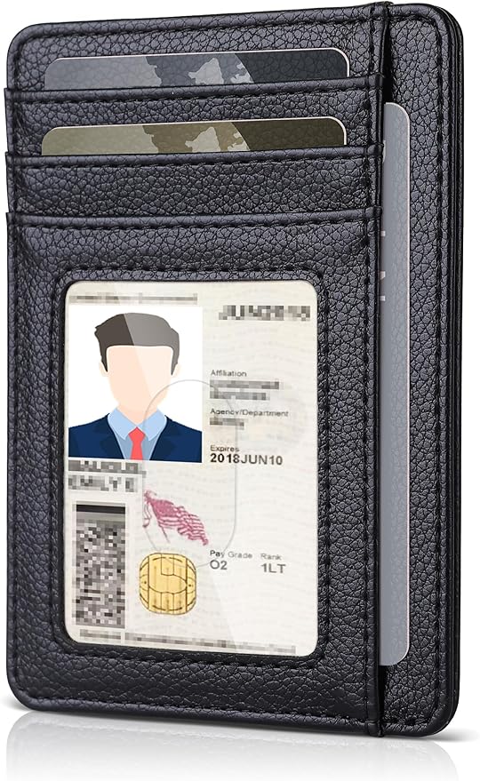 Teskyer Slim Wallet for Men, Minimalist Front Pocket RFID Blocking Leather Wallet Credit Card Holder for Men & Women