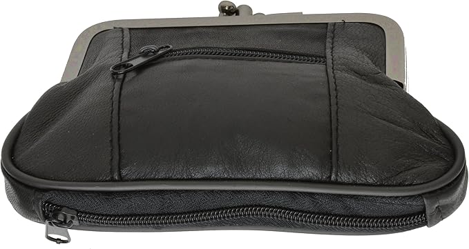 Leather Change Purse Black Y062