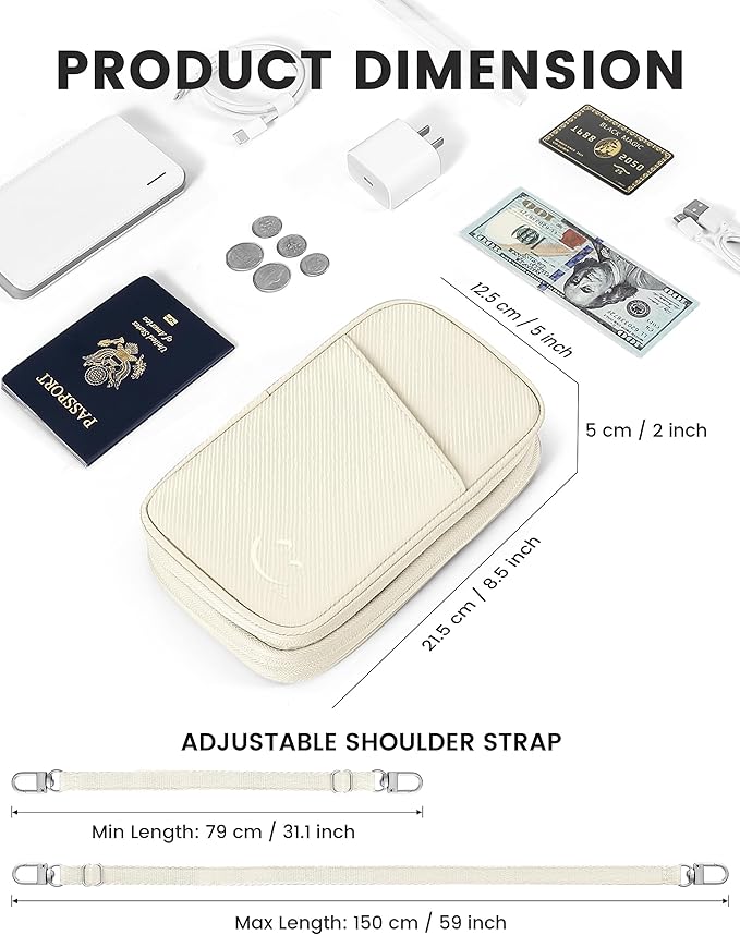 Travelkin 2-in-1 Passport Holder & Travel Organizer for Family with RFID Blocking, Multiple Passport Wallet for Men Women, Travel document holder for Credit Cards, Cash, and Electronic Essentials