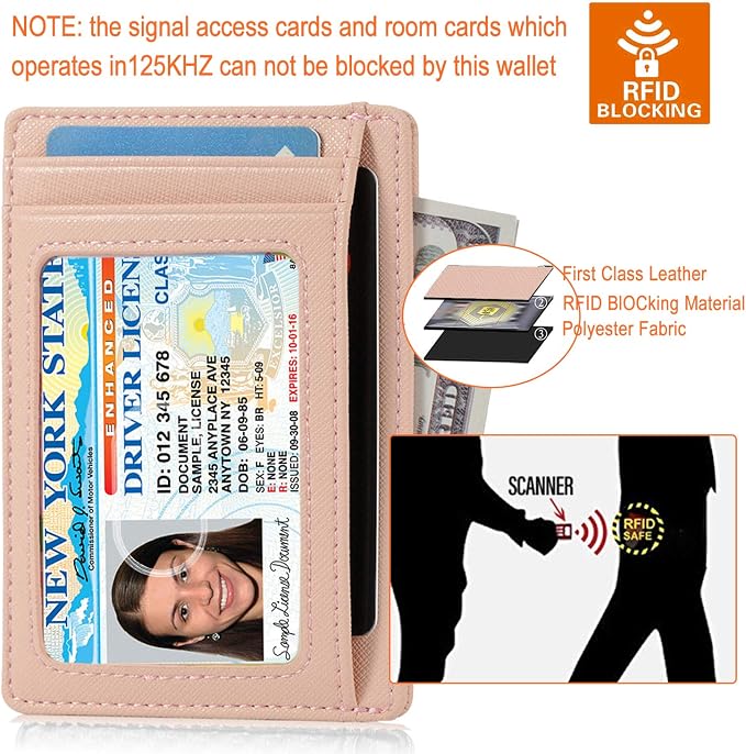 GH GOLD HORSE Slim RFID Blocking Card Holder Minimalist Leather Front Pocket Wallet for Women | Slim