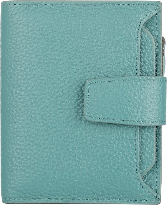 Lavemi Small Compact Women Wallet RFID Blocking Genuine Leather Bifold Purse with ID Windows