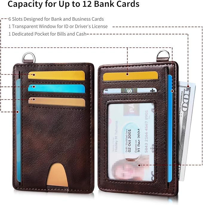 Mayski Slim Wallet, Credit Card Holder for Women, Minimalist Front Pocket RFID Blocking Card Cases, Small Wallet Women Men(MF Brown)