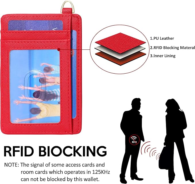 Badiya Credit Card Holder Slim Minimalist Wallet, Front Pocket Purse RFID Blocking Wallet Compact Card Case with ID Window for Women & Men