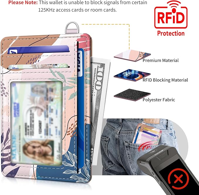 Mayski Slim Wallet, Credit Card Holder for Women, Minimalist Front Pocket RFID Blocking Card Cases, Small Wallet Women Men(Leaves2)