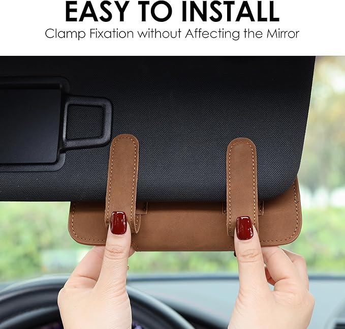 COOLYOUTH Sunglass Holder for Car Visor Car Sunglass Holder Glasses Holder with Clip Car Accessories for Women Men