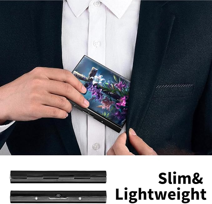 Metal Wallet for Women Men Girls, RFID Blocking Slim Aluminum Credit Card Holder, Mini Travel Wallet with Hard Shell, Lightweight ID & Business Card Case,Christian Jesus Cross Flower