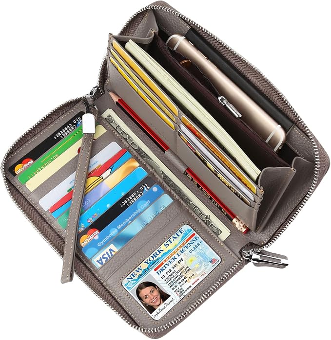 Lavemi Small Compact Women Wallet RFID Blocking Genuine Leather Bifold Purse with ID Windows