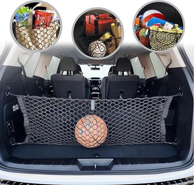 Envelope Style Automotive Elastic Trunk Mesh Cargo Net for Subaru Ascent 2019-2025 - Premium Trunk Organizers and Storage - Luggage Net for SUV - Best Car Organizer for Subaru Ascent