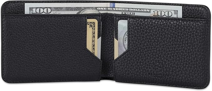 Vaultskin MANHATTAN Slim RFID Blocking Bifold Leather Wallet for Men - Men’s Leather Wallet, Front Pocket Minimalist Card Holder, Holds 9 Cards and Cash, Premium Italian Leather