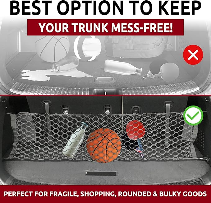 Envelope Style Automotive Elastic Trunk Mesh Cargo Net for KIA Telluride 2020-2024 - Premium Trunk Organizers and Storage - Luggage Net for SUV - Best Car Organizer for KIA Telluride
