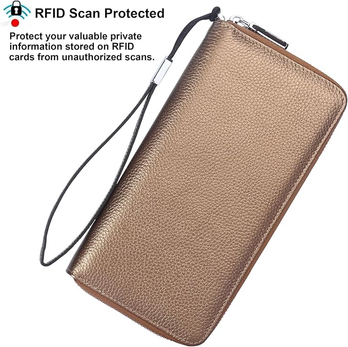 Lavemi Small Compact Women Wallet RFID Blocking Genuine Leather Bifold Purse with ID Windows