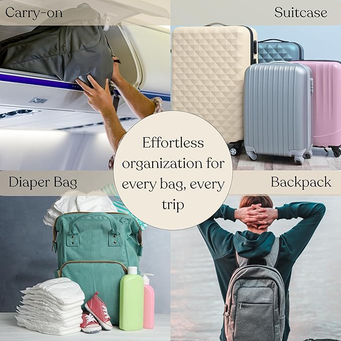 Packing Cubes Set-Cute Packing Cubes for Travel, Luggage Organizer Bags for Suitcase, Perfect for Kids and Family, Floral, Neutral & Aesthetic Travel Organizer Set -Pink