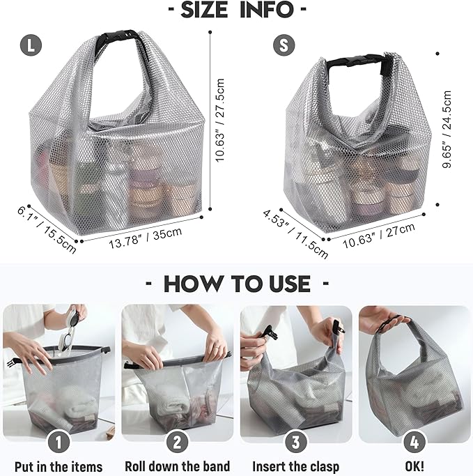 Sea Team 2-Pack Waterproof Travel Toiletry Bag, Makeup Organizer & Storage Pouch - Clear EVA Material, Large Opening, Portable Handle for Travel, Gym, Swimming, Daily Use