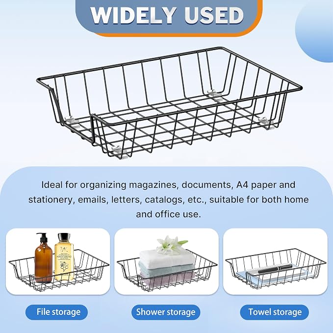 Gawerk Letter Desk Tray Organizer, A4 File Tray Magazine Files Storage Basket Organizer Bin (4)