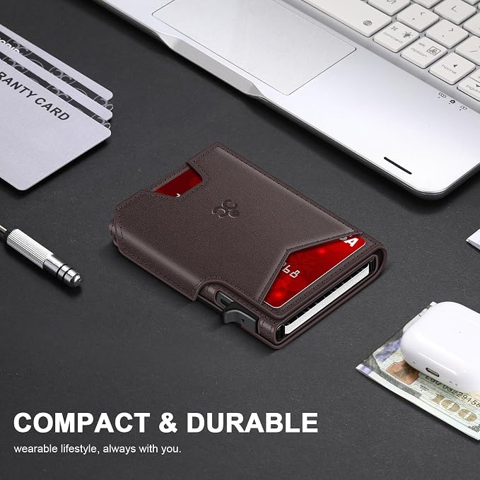 SEMORID Wallet for Men Wallet with Slim Pop Up Card Holder 9-13 Cards, Bifold Minimalist Smart Wallet RFID Blocking Credit Card Holder with ID Window & Stretchable Cash Slot