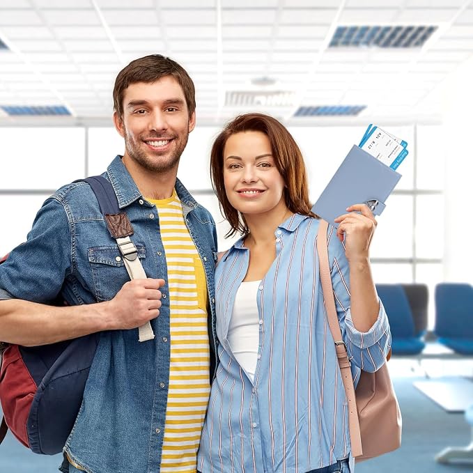 YOXIER Passport-Holder-for-Travel-Women-Men Blue，lLarge capacity Passports Holders TravelCover Wallet Passport with Pen Holder