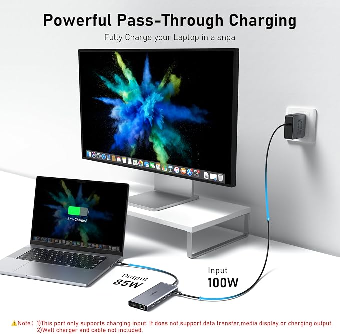 USB C Laptop Docking Station Dual Monitor HDMI for Dell/HP Laptop 14 in 1 USB C Hub 3 Monitors Dock Multiport Adapter Dongle USB C to 2 HDMI 4K+DisplayPort+Ethernet+4USB+2USB C+PD+SD/TF+Audio