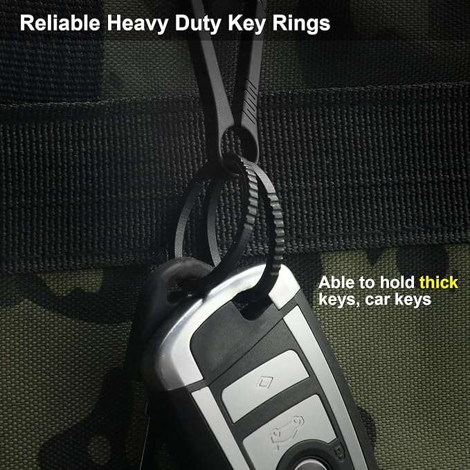 Titanium Key Rings Heavy Duty Side Push Split Key Chain Rings for Key Carabiner Quick Release Keychain
