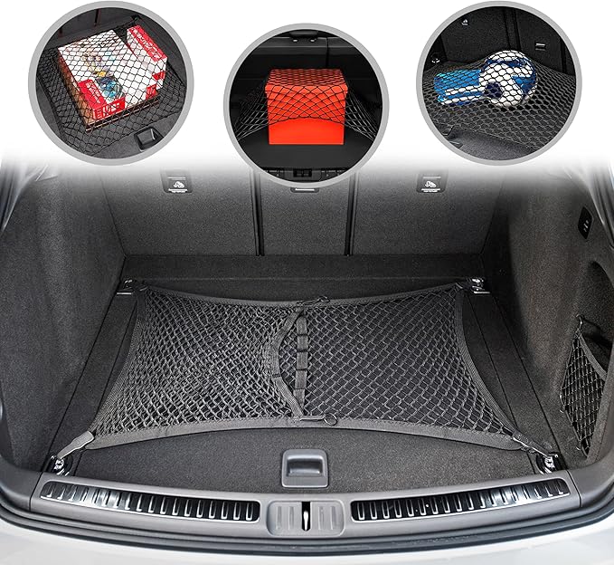 Floor Style Automotive Elastic Trunk Mesh Cargo Net for Porsche Macan 2015-2025 - Premium Trunk Organizers and Storage - Luggage Net for SUV