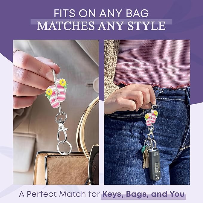 Women’s Bag Charm Key Finder, Car Keychain Hook, Cute Purse Organizer & Tote Bag Accessories, Gifts for Mom - Original