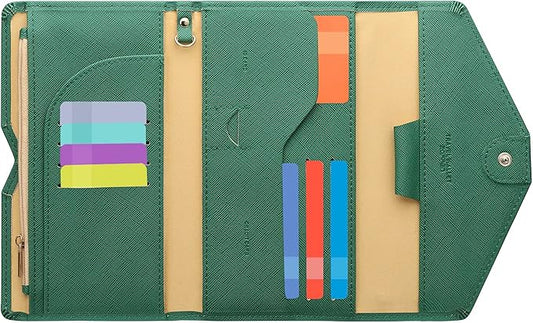 ZOPPEN Mulit-purpose Rfid Blocking Passport Holder Travel Wallet (Ver.4) Passport and Vaccine Card Holder ComboTri-fold Document Organizer Travel Essentials