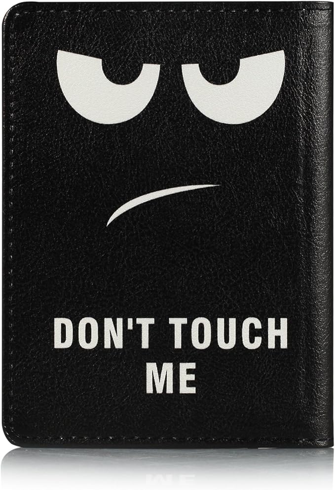 Passport Holder Cover Case PU Leather RFID Blocking Card Pockets Holder Cute Luggage Magnetic Wallet Passport Holder Case for travel Women Men, Don't Touch