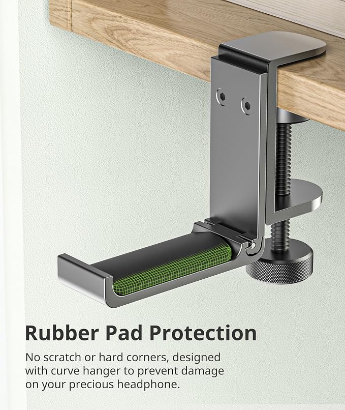 Headphone Stand Hanger Holder 2 Pack, Space-Saving Aluminum Soundbar Stand with Universal Fit for Gaming PC Accessories